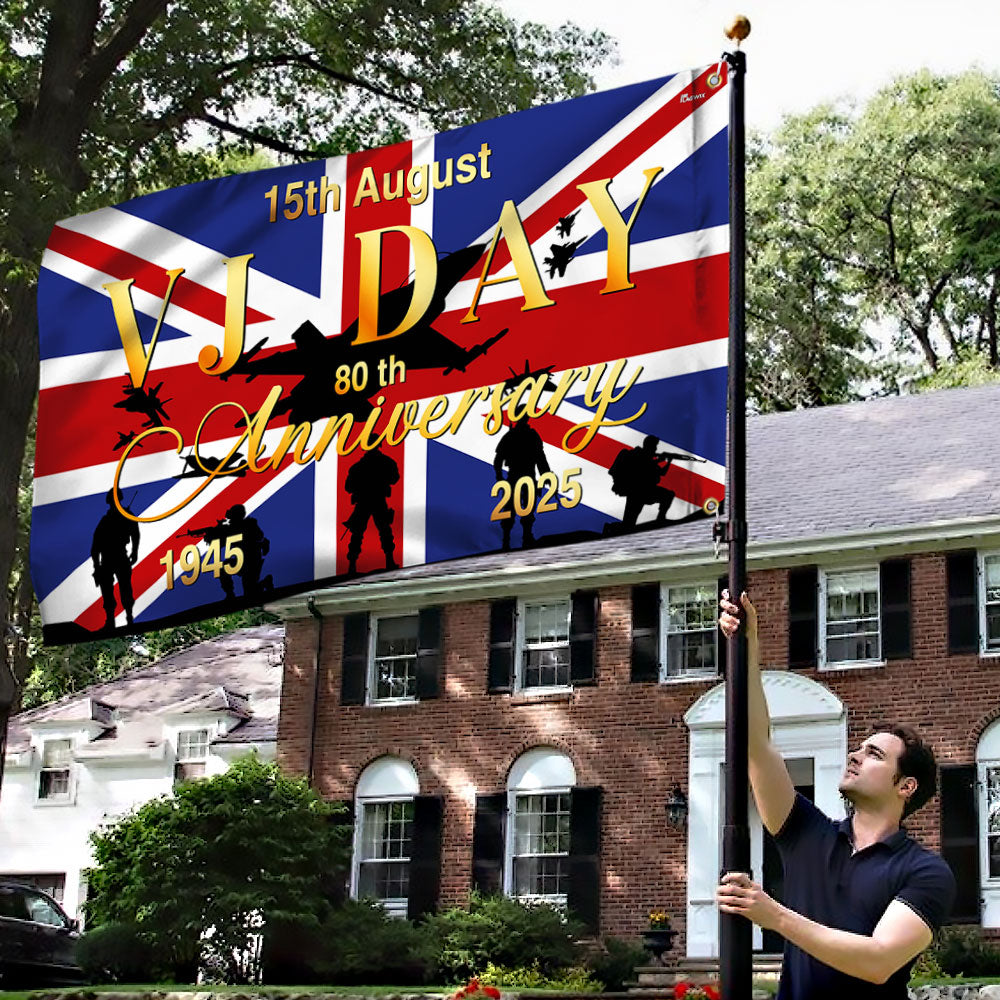 VJ Day 15th August 80th Anniversary Union Jack Grommet Flag MLN5563DNV