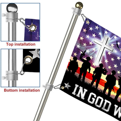 In God We Trust, Christian Cross American Eagle Flag TPT120GFv1