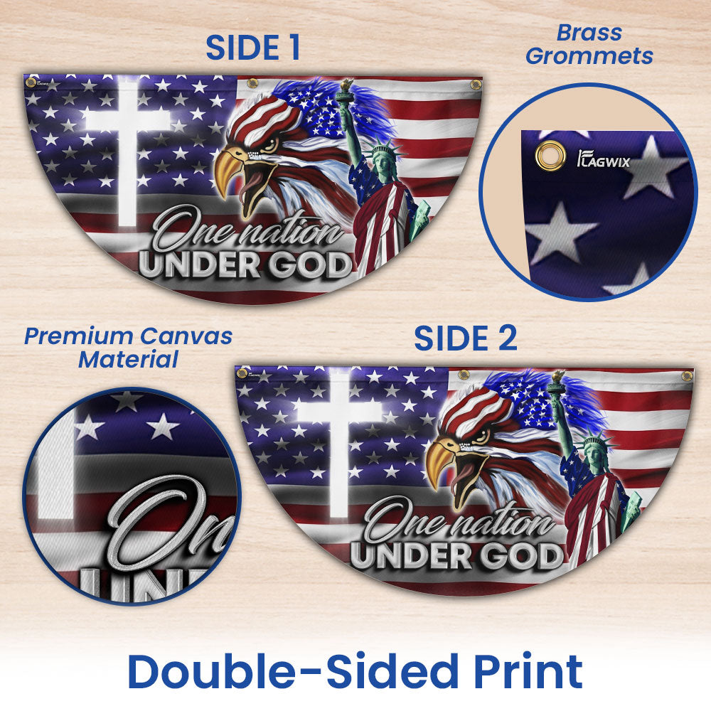 US Eagle Cross Freedom One Nation Under God Non-Pleated Fan Flag MLN3133FL