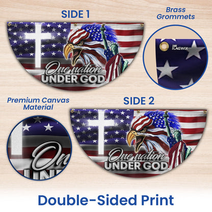 US Eagle Cross Freedom One Nation Under God Non-Pleated Fan Flag MLN3133FL