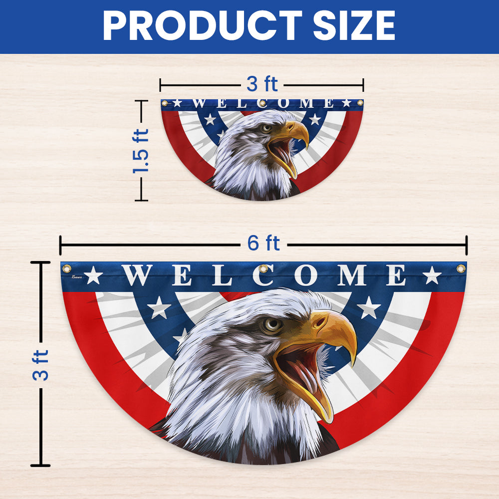 Flagwix American Flag - Patriotic Eagle Welcome American  Non-Pleated Fan Flag MLN3138FL