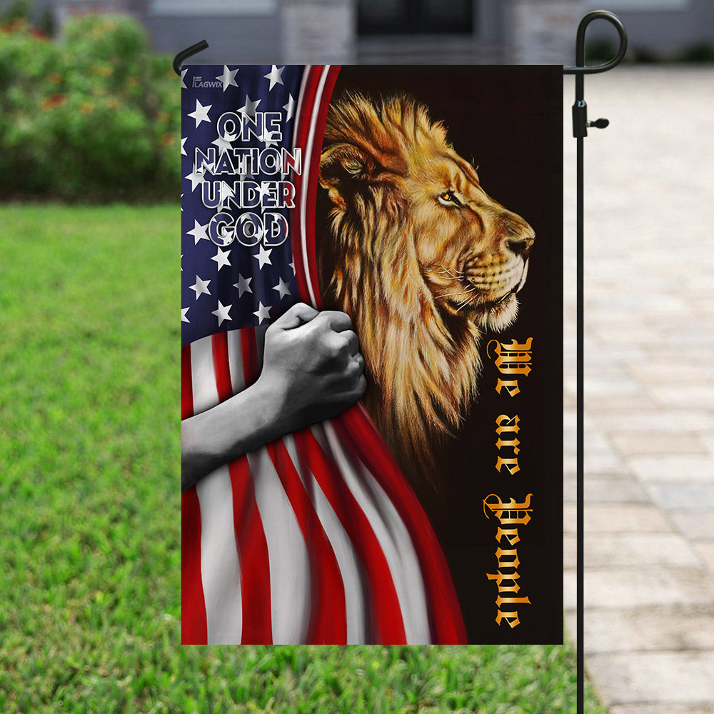 One Nation Under God. Lion American Flag