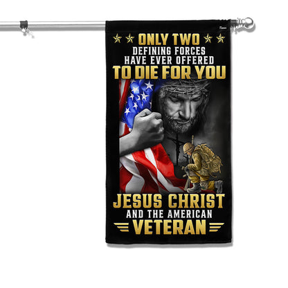 Veteran Flag Only Two Defining Forces Have Ever Offered To Die For You Jesus Christ And The American Veteran MLN3301F