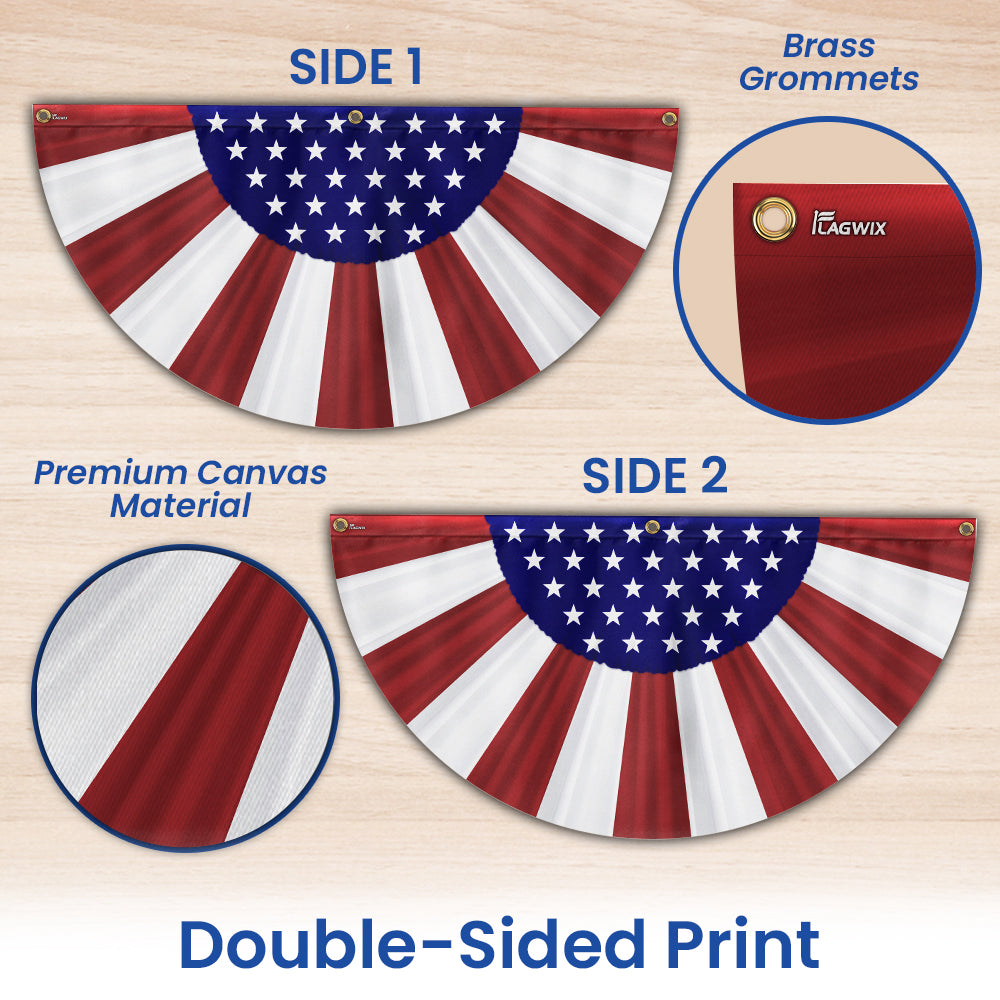 Flagwix American Flag - Patriotic American Non-Pleated Fan Flag MLN3348FL