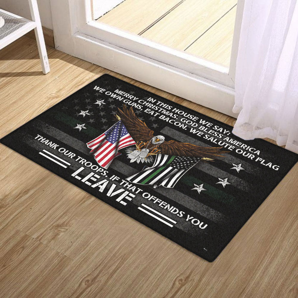 Patriotic Doormat In This House We Salute Our Flag DDH2932DM