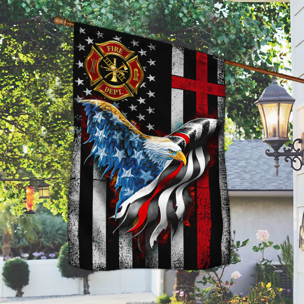 Firefighter, Christian Cross, American Eagle US Flag TPT80F