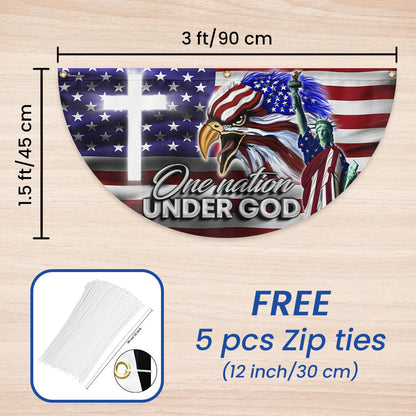 US Eagle Cross Freedom One Nation Under God Non-Pleated Fan Flag MLN3133FL