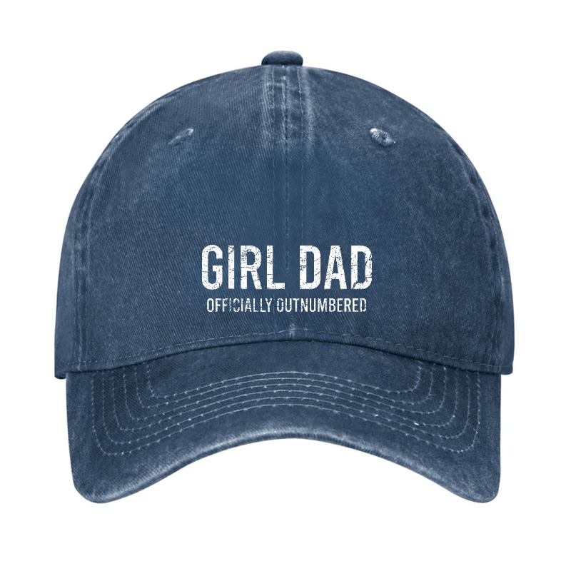 Girl Dad Officially Outnumbered Funny Cap (Free Customization)