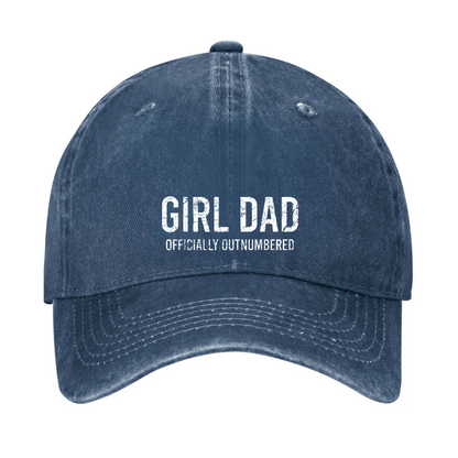 Girl Dad Officially Outnumbered Funny Cap (Free Customization)