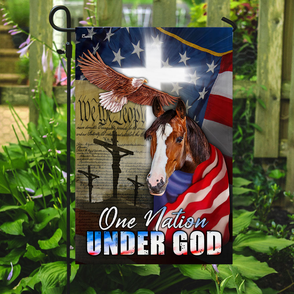 Horse Eagle One Nation Under God Flag