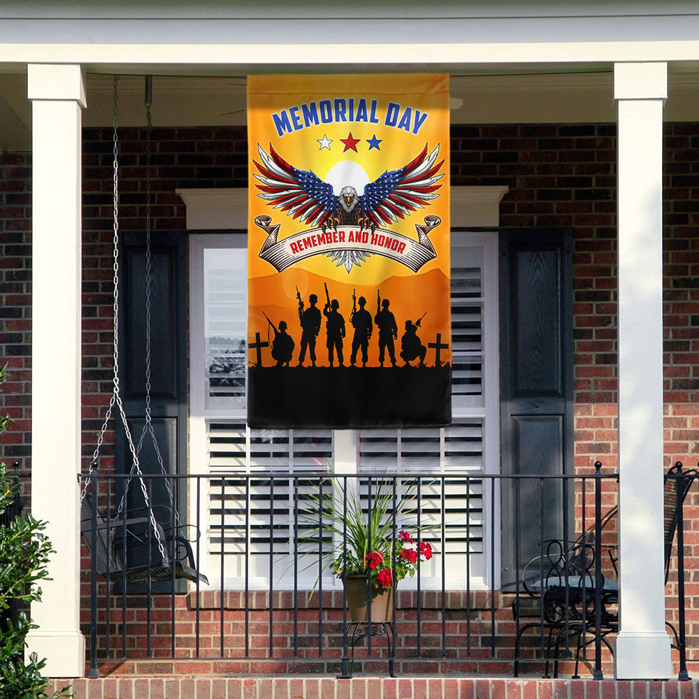 US Veterans Eagle Memorial Day Remember and Honor Flag MLN1286F