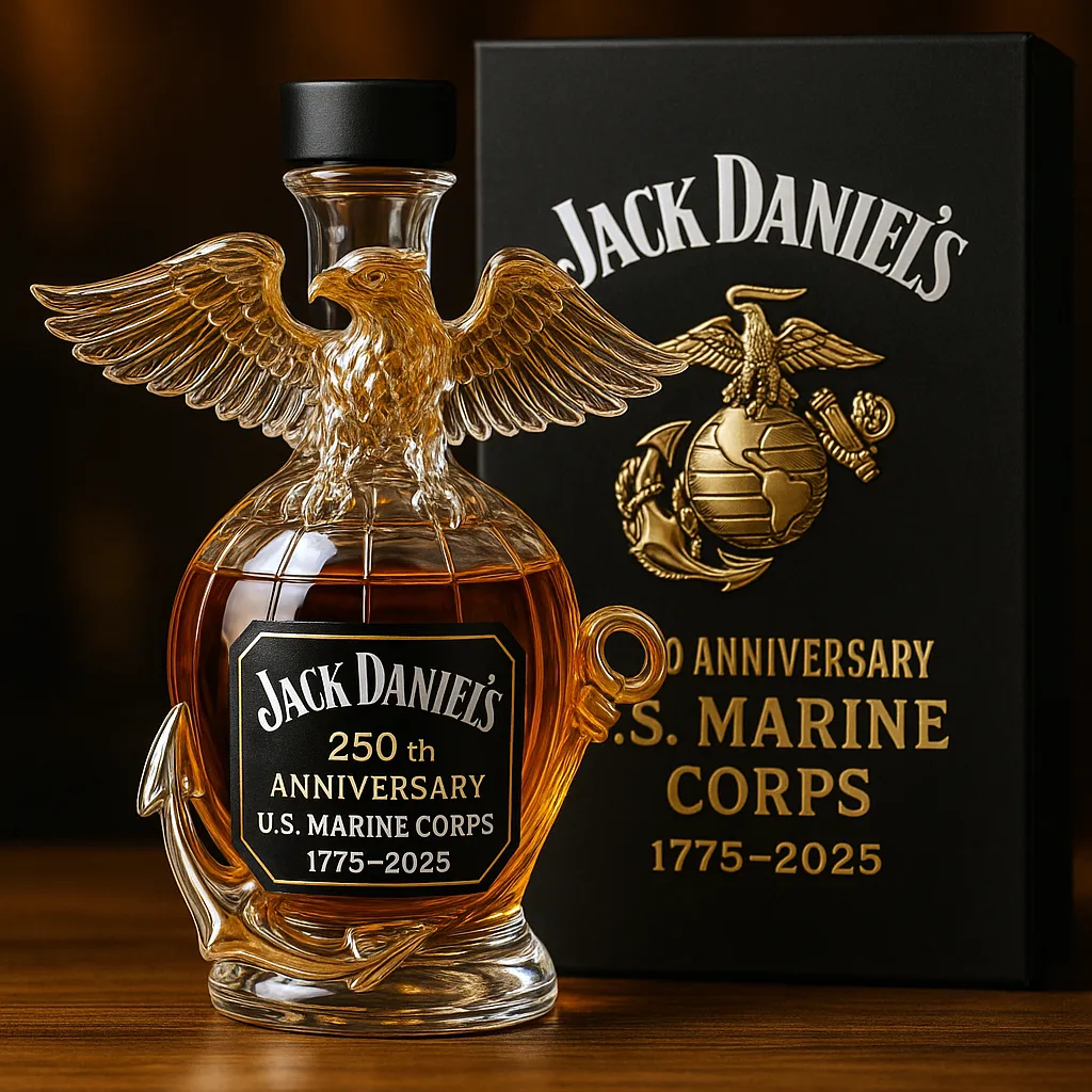 U.S. Marine Corps 250th Anniversary Commemorative Whiskey Bottle