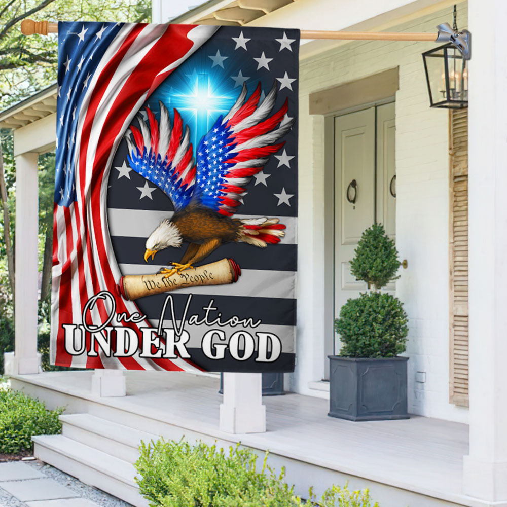 One Nation Under God Patriot Eagle We The People Flag MLN1350F