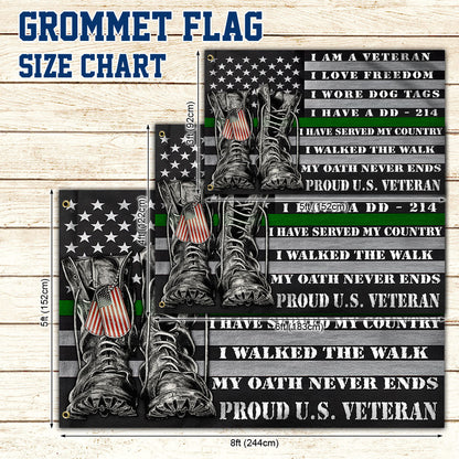 Veteran Flag Proud U.S. Veteran American Grommet Flag QTR40GF