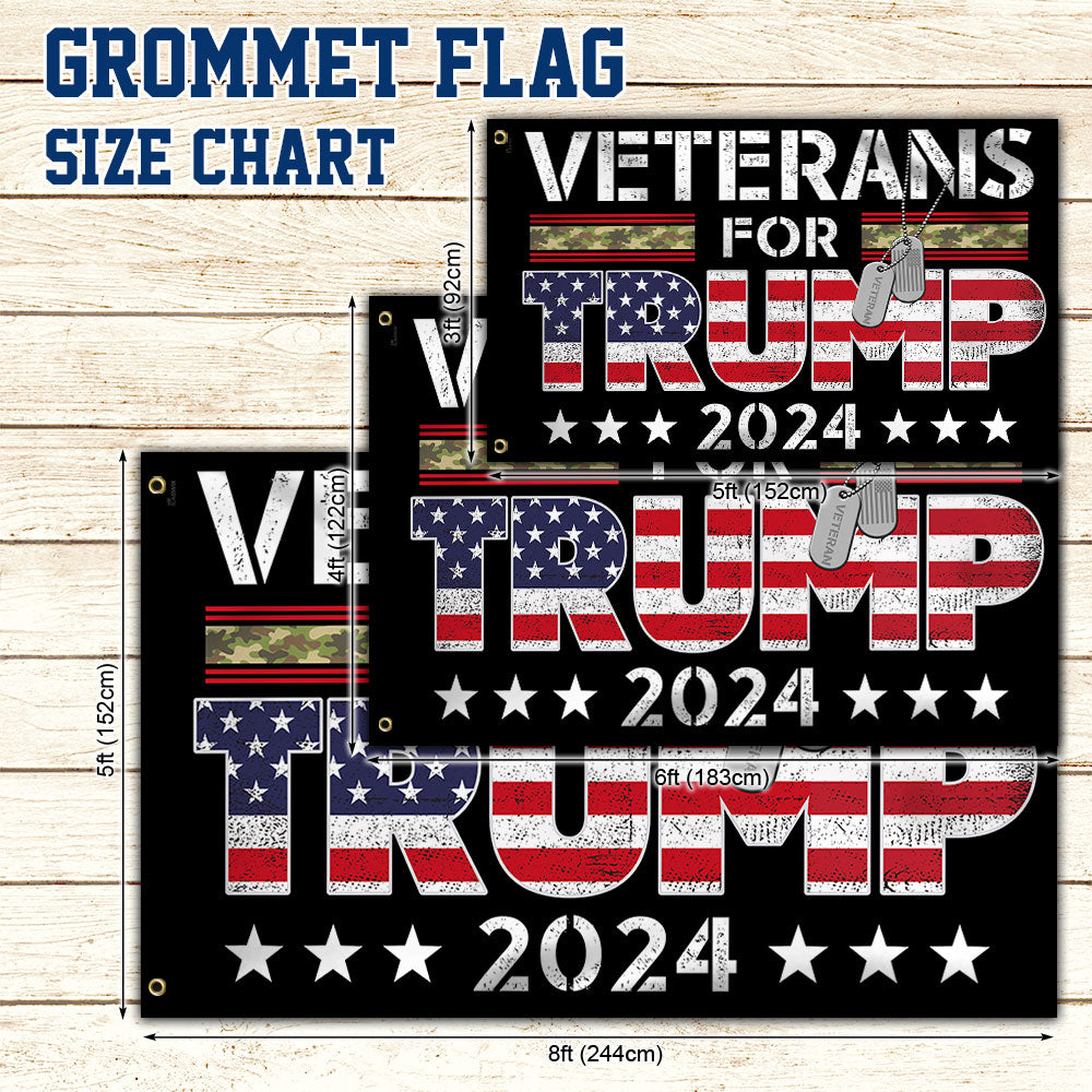 Veterans For Trump 2024 Grommet Flag TQN3522GF