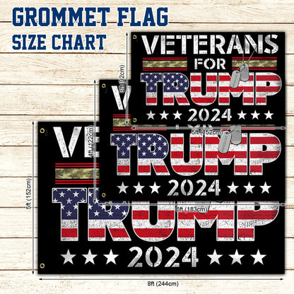 Veterans For Trump 2024 Grommet Flag TQN3522GF