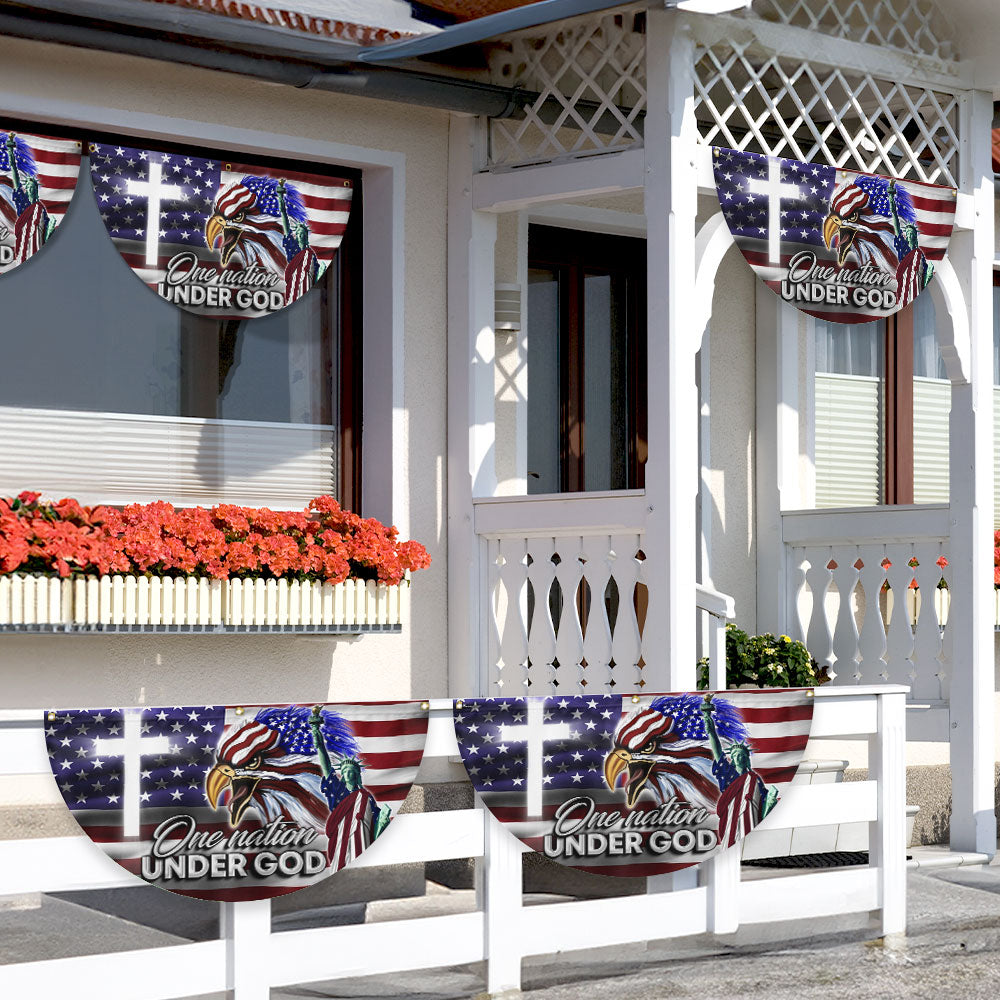 US Eagle Cross Freedom One Nation Under God Non-Pleated Fan Flag MLN3133FL
