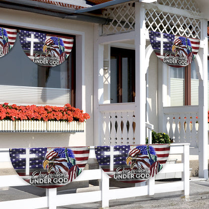 US Eagle Cross Freedom One Nation Under God Non-Pleated Fan Flag MLN3133FL