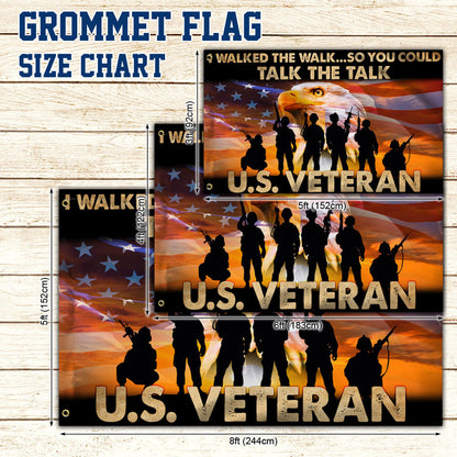 U.S. Veteran Grommet Flag I Walked The Walk TQN1015GF
