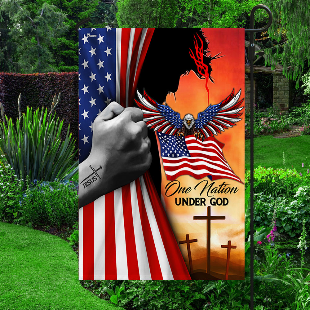 Jesus American One Nation Under God  Eagle Flag MLN1574F