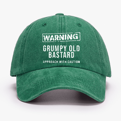 Warning Grumpy Old Bastard Approach With Caution Cap (Free Customization)