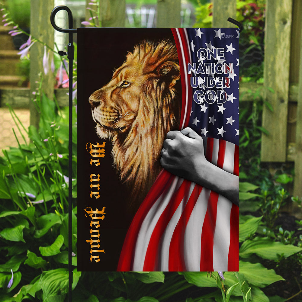 One Nation Under God. Lion American Flag