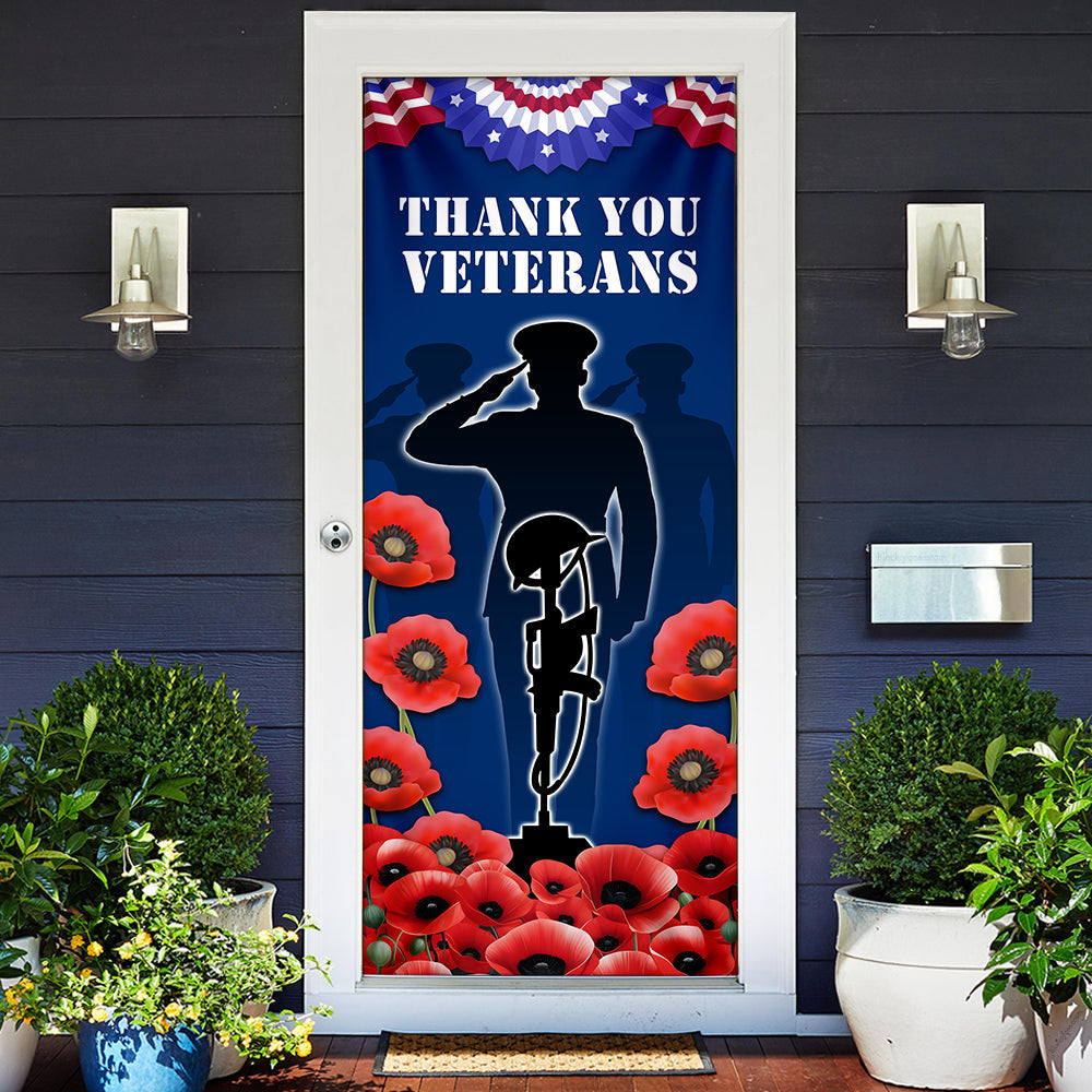 Veterans Day Thank You Veterans For Your Service Door Cover TQN3838D