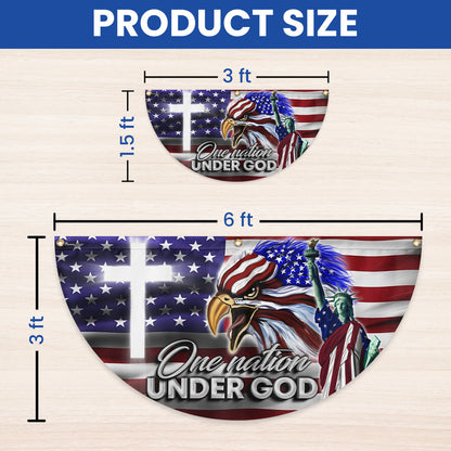 US Eagle Cross Freedom One Nation Under God Non-Pleated Fan Flag MLN3133FL