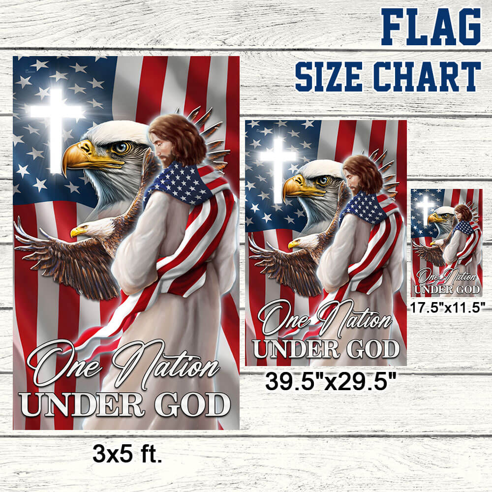 Patriot Eagle Christian Jesus One Nation Under God Flag MLN1365F