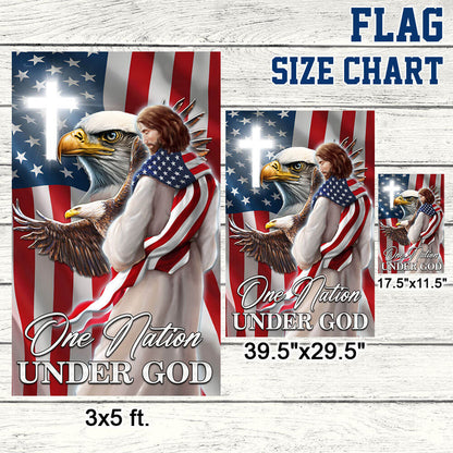 Patriot Eagle Christian Jesus One Nation Under God Flag MLN1365F