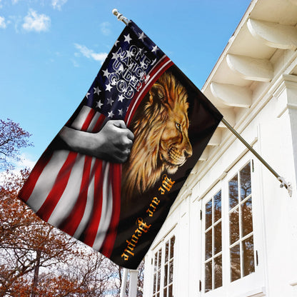 One Nation Under God. Lion American Flag