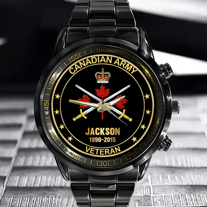 Custom Veteran/Firefighter Themed Watches - Personalised Badge,Name,Time,Department and Title for Commemorative Watches - A Gift For Family,Friend,Veteran,Firefighter