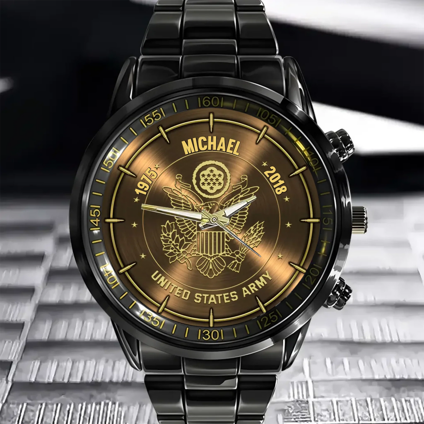 Personalized US Veteran Logo Custom Time Watch – The Perfect Gift for Veterans