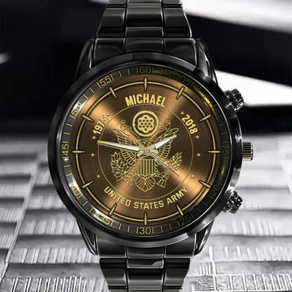 Personalized US Veteran Logo Custom Time Watch – The Perfect Gift for Veterans