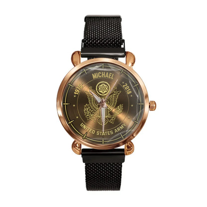 Personalized US Veteran Logo Custom Time Watch – The Perfect Gift for Veterans