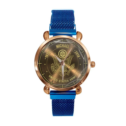 Personalized US Veteran Logo Custom Time Watch – The Perfect Gift for Veterans