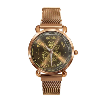 Personalized US Veteran Logo Custom Time Watch – The Perfect Gift for Veterans