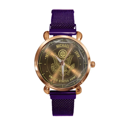 Personalized US Veteran Logo Custom Time Watch – The Perfect Gift for Veterans