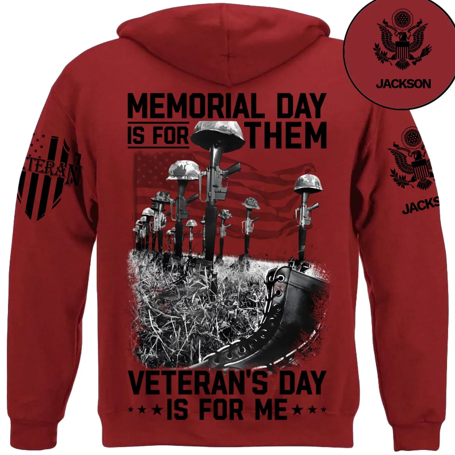 Memorial Day Is For Them Veteran's Day Is For Me Custom All Branches Logo T-Shirt For Veteran