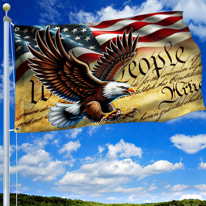 Patriotic Eagle We The People Grommet Flag MLN2689GF