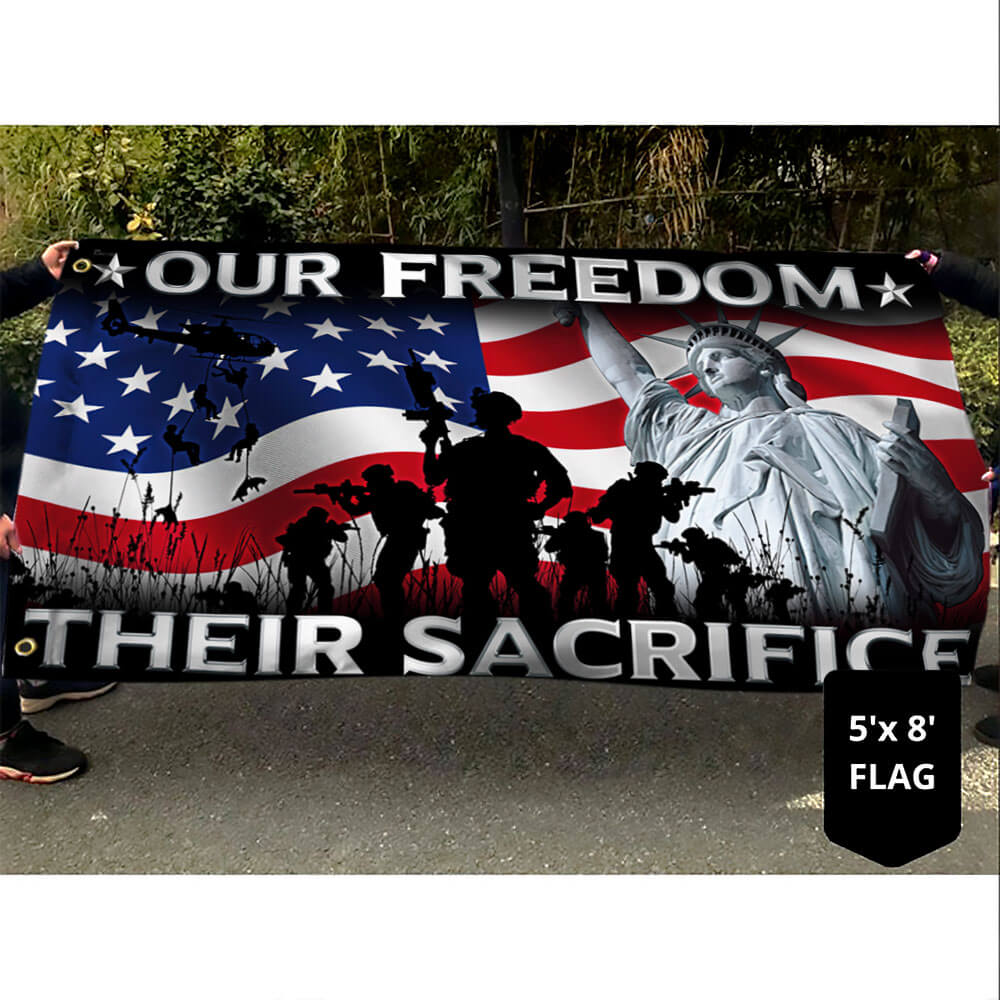 Memorial Day Grommet Flag Our Freedom Their Sacrifice U.S. Veteran  TQN109GF