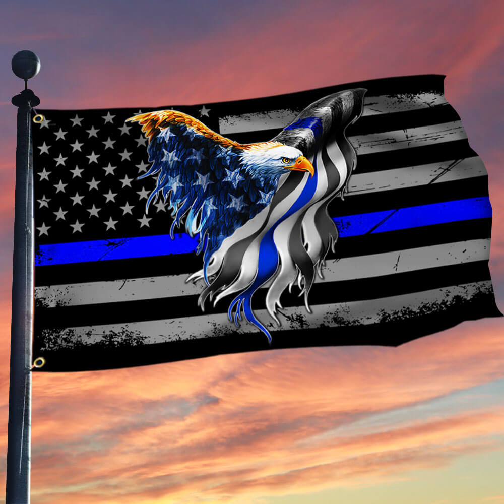 Back the Blue Flag – Thin Blue Line American Eagle Flag THB3440GF