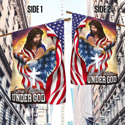 Flagwix American Flag - One Nation Under God, Patriotic Eagle Jesus Christian American Flag TPT902F