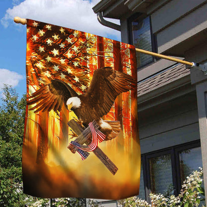 Patriotic Flag Eagle Cross American Sunset DDH2893Fv6