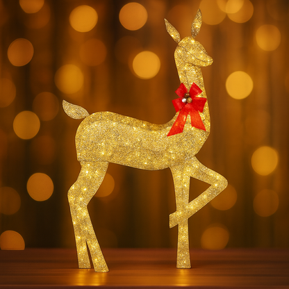 ⚡50%OFF⚡🦌✨ Golden Lighted Reindeer – Illuminate Your Christmas Spirit