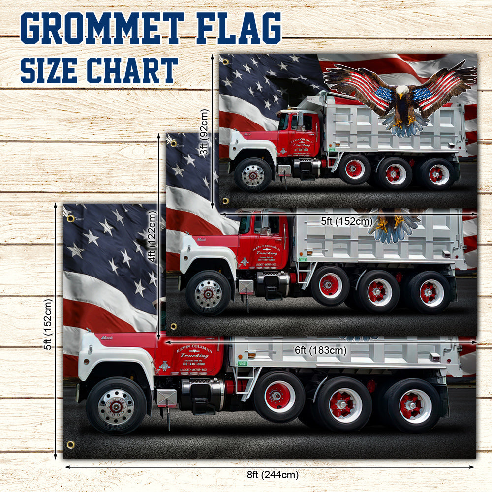 American Truck. Patriot Trucker Amerian Eagle Grommet Flag THN3712GFctv2