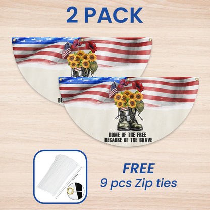 Memorial Day Veterans, Home Of The Free American Non-Pleated Fan Flag TPT1645FL
