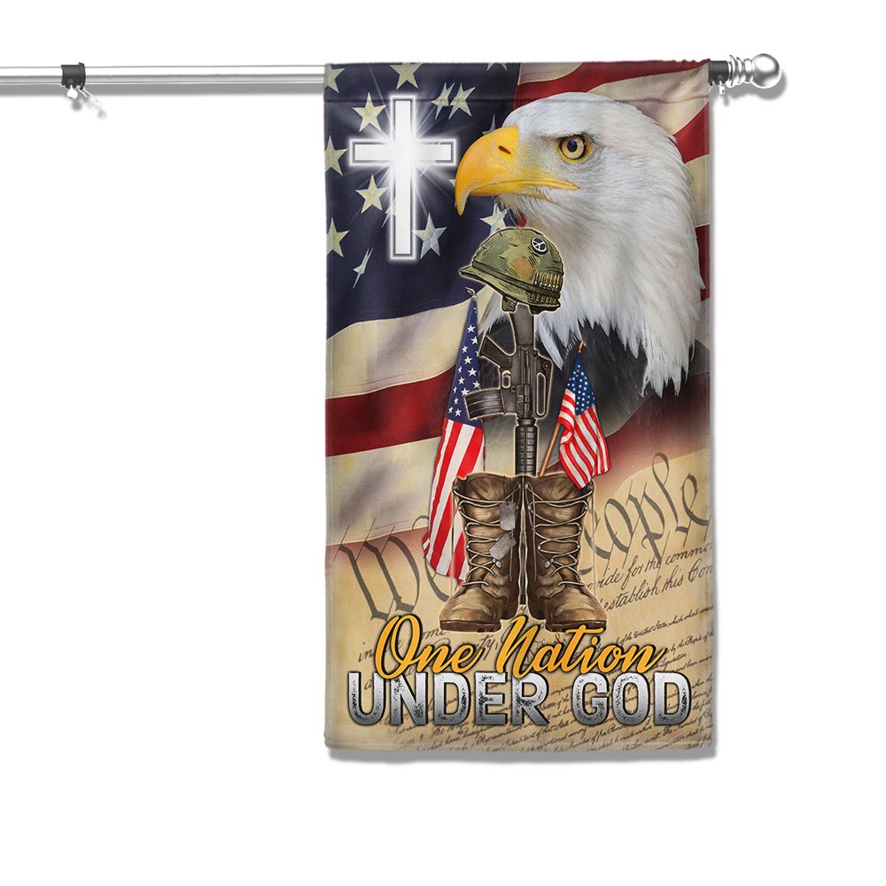 Flagwix American Flag - One Nation Under God, Christian Cross Memorial American Eagle Flag TPT855F