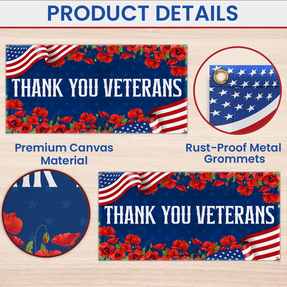 Veterans Day Thank You Veterans Fence Banner TQN3674FB