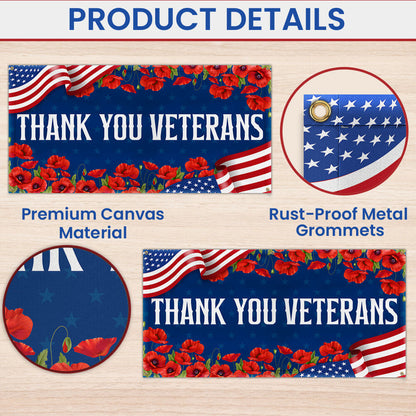 Veterans Day Thank You Veterans Fence Banner TQN3674FB